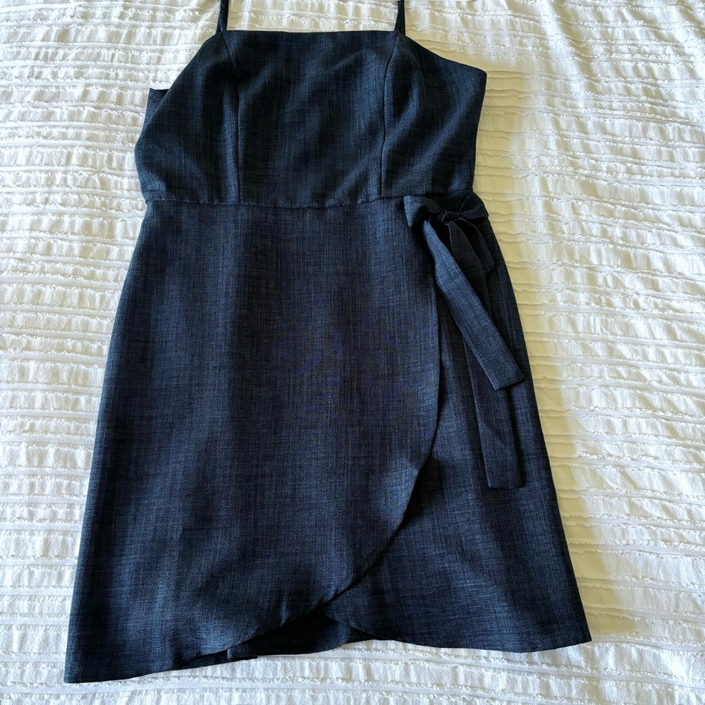 Altar’d State Navy Blue Tie Wrap Dress